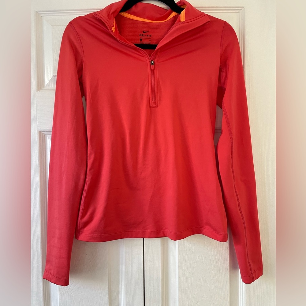 S Pink/orange Nike dry-fit quarter zip